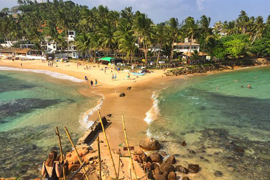 Mirissa beach coastline